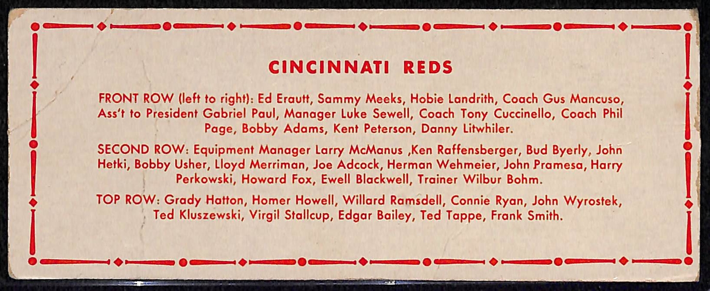 Lot of 1951 Topps Reds Team Picture & (1) 1949 MP & Co. Uncut R302-2 Strip Sheet